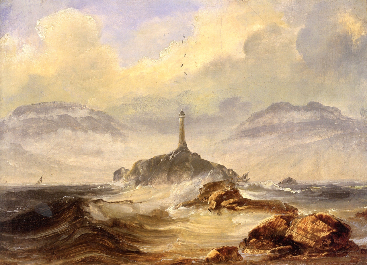 Lighthouse on the Coast, vintage artwork by Peder Balke, A3 (16x12") Poster Print