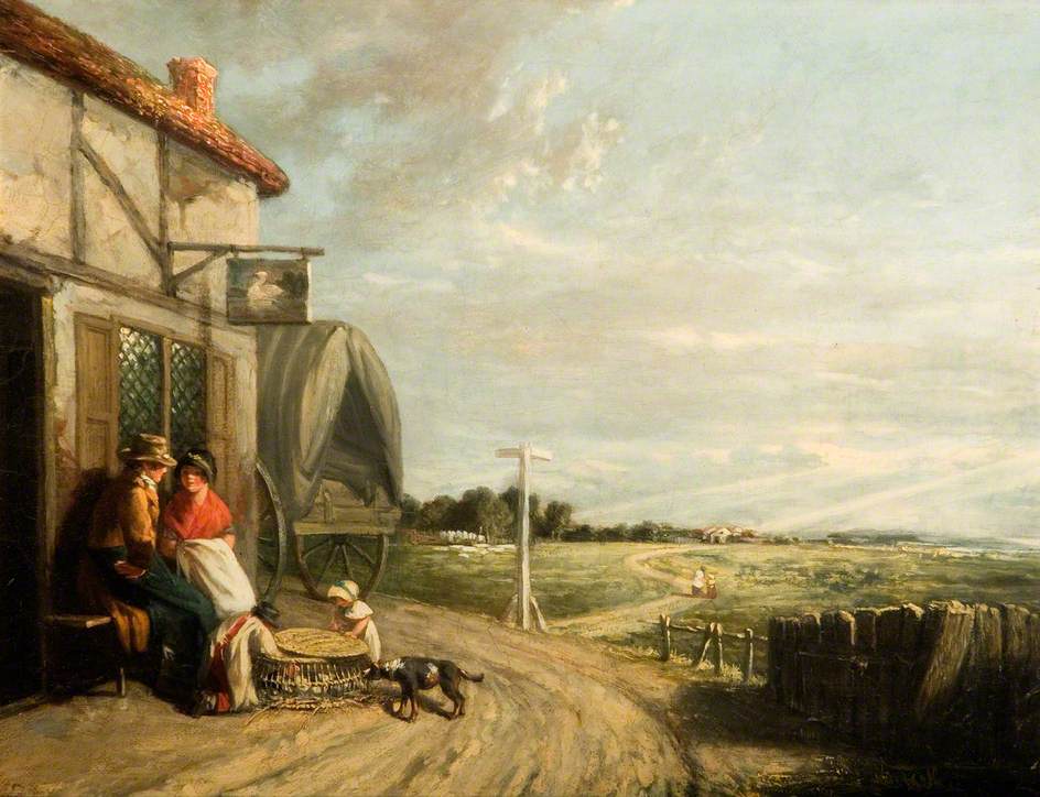 The Carrier's Resting Place, vintage artwork by William Collins, A3 (16x12") Poster Print