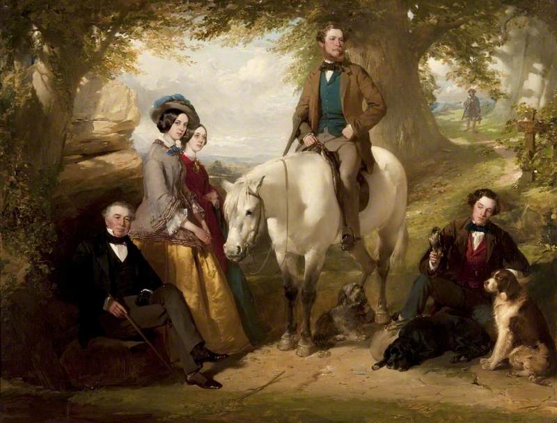 Alexander Dennistoun of Golfhill and Family, vintage artwork by Thomas Faed RA HRSA, 12x8" (A4) Poster