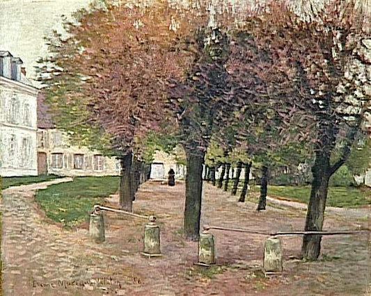 Place de Fere en Tardenois, vintage artwork by Etienne Moreau-Nelaton, 12x8" (A4) Poster