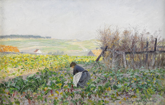French Landscape, Etaples, vintage artwork by Anshelm Schultzberg, 12x8" (A4) Poster