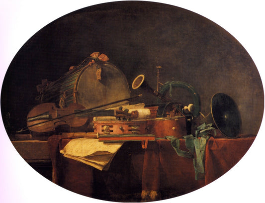 The Attributes of Civilian Music, vintage artwork by Jean-Baptiste-Simeon Chardin, 12x8" (A4) Poster