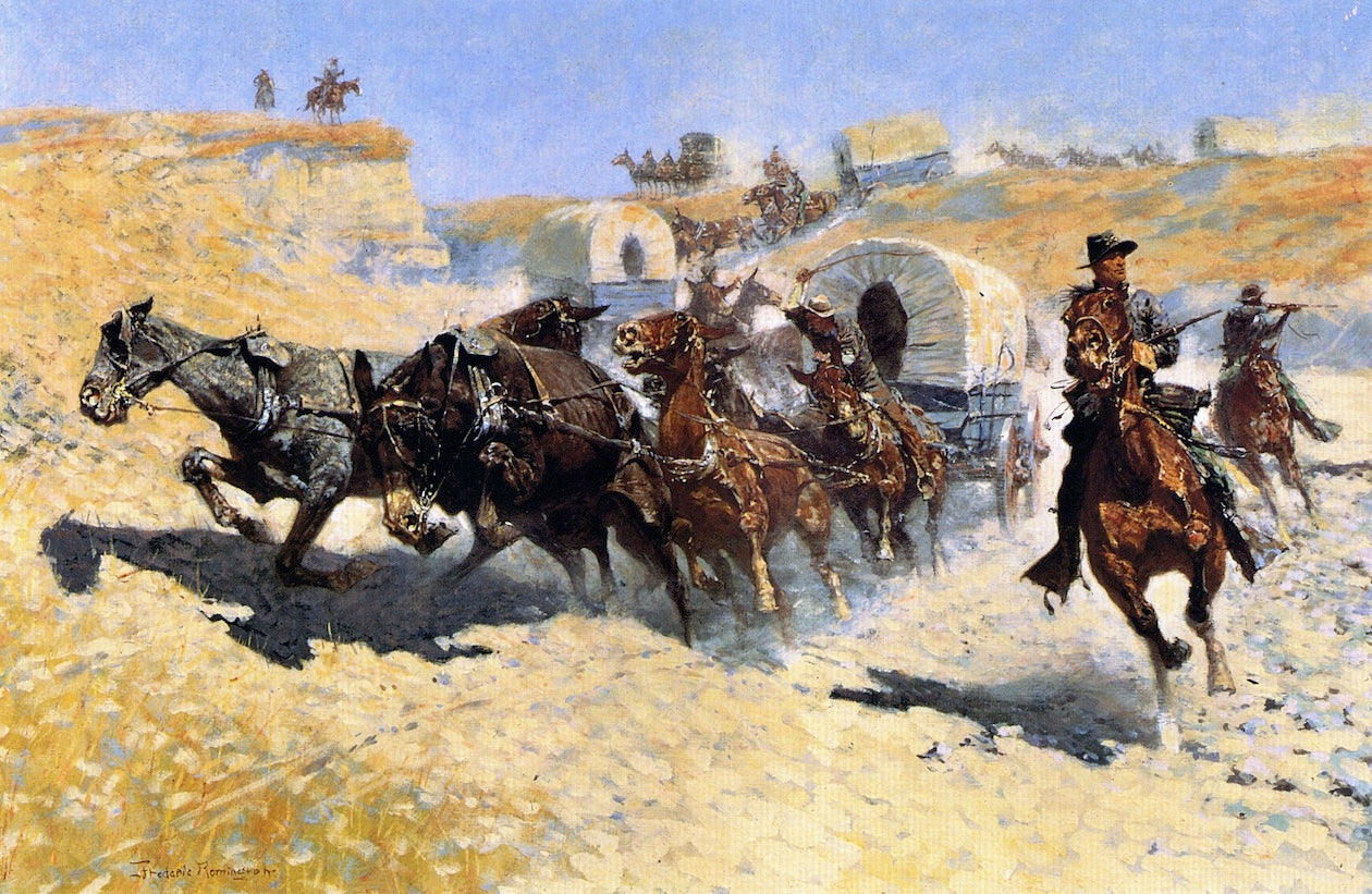 Attack on the Supply Wagons by Frederic Remington,A3(16x12")Poster
