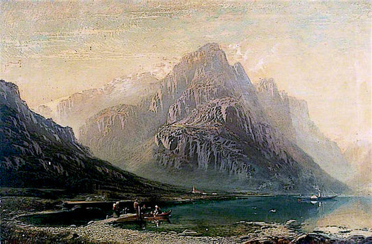 Lyster Fjord, Norway, vintage artwork by Charles Pettitt, 12x8" (A4) Poster