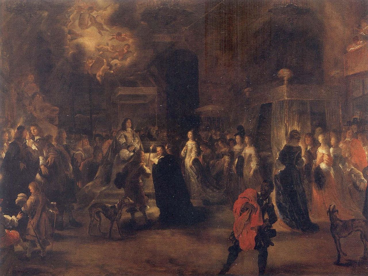 Consummation ceremony after the wedding of King Charles X Gustav and Queen Hedwig Sophia of Sweden, vintage artwork by Jurgen Ovens, 12x8" (A4) Poster