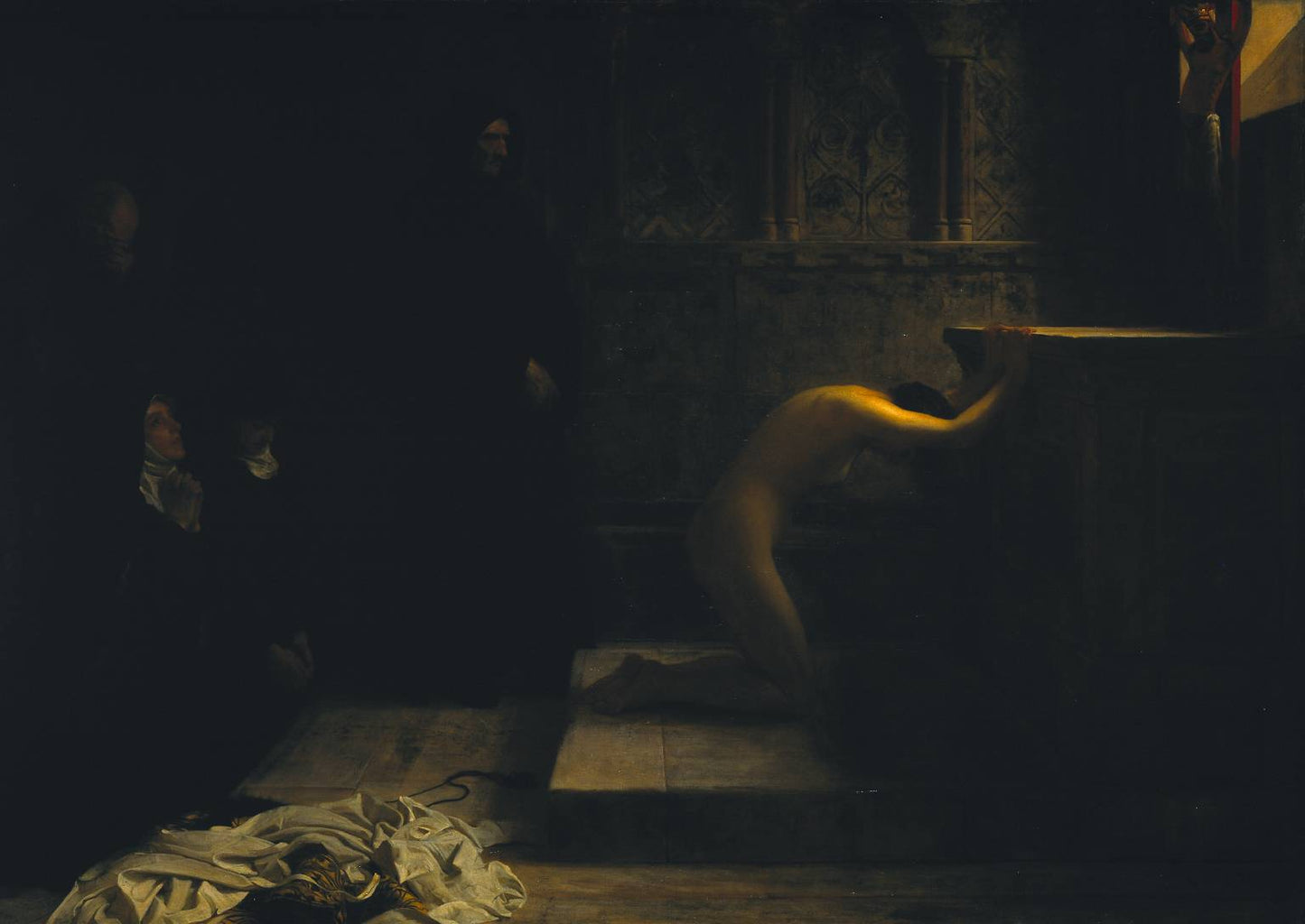 St. Elizabeth of Hungary's Great Act of Renunciation, vintage artwork by Philip Hermogenes Calderon, 12x8" (A4) Poster