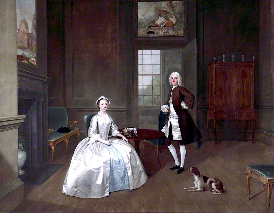 Mr and Mrs William Atherton, vintage artwork by Arthur Devis, 12x8" (A4) Poster