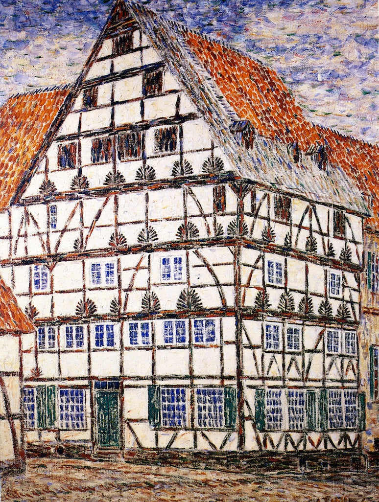Freiligrath-Haus in Soest, vintage artwork by Christian Rohlfs, 12x8" (A4) Poster