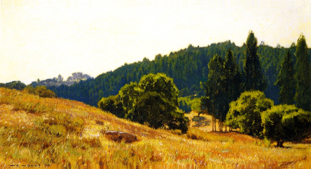 Golden Hills, vintage artwork by William Wendt, 12x8" (A4) Poster