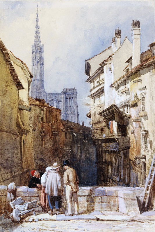 A Canal at Strasbourg, vintage artwork by Clarkson Frederick Stanfield, A3 (16x12") Poster Print