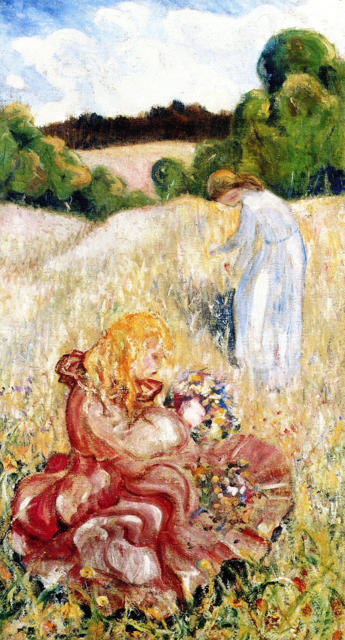 Little Girls, vintage artwork by Aksel Waldemar Johannessen, 12x8" (A4) Poster