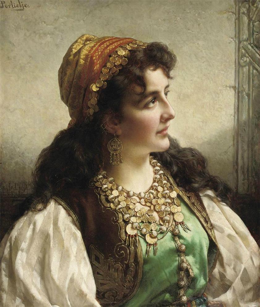 A young gypsy, vintage artwork by Jan Frederik Pieter Portielje, 12x8" (A4) Poster