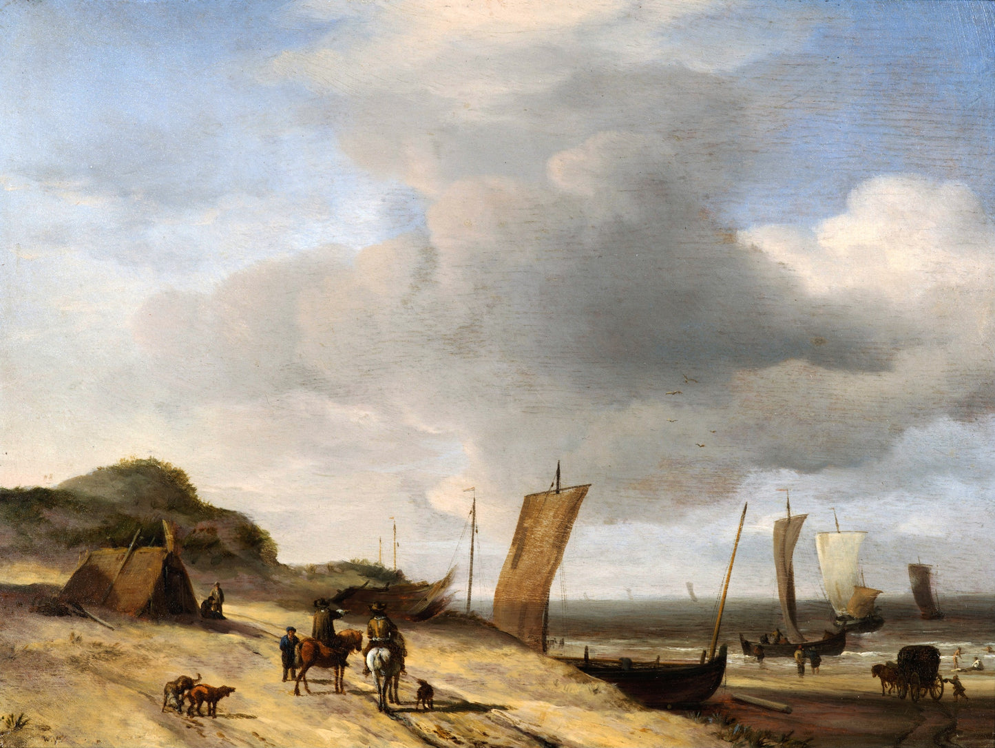 Dunes at Scheveningen, vintage artwork by Adriaen van de Velde, 12x8" (A4) Poster