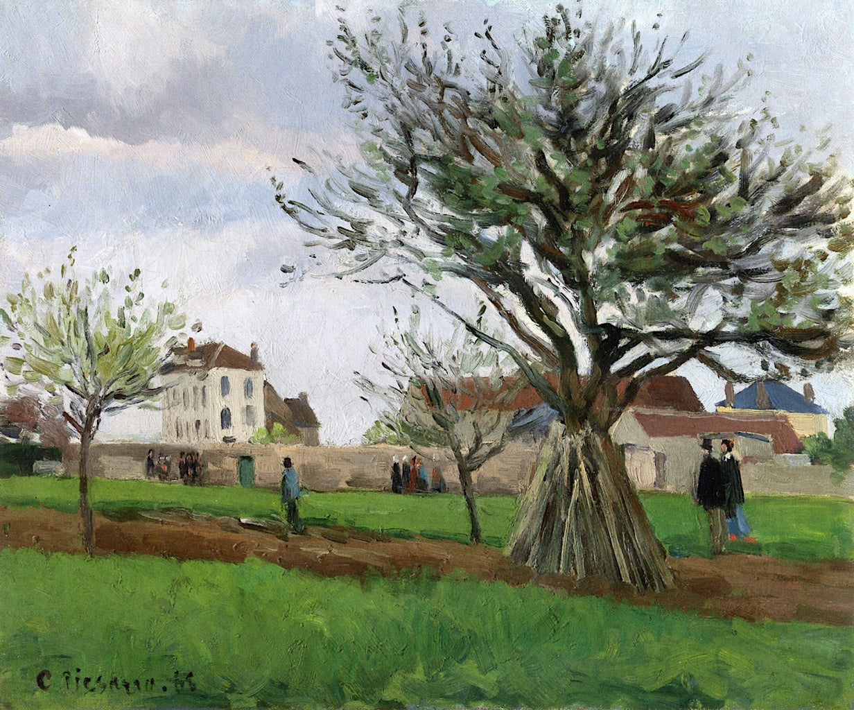 Apple Trees at Pontoise, vintage artwork by Camille Pissarro, 12x8" (A4) Poster
