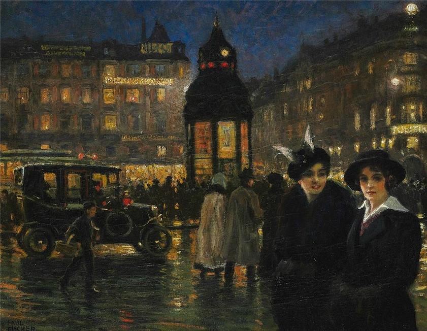 n (The City Hall Square), Copenhagen by Paul-Gustave Fischer,A3(16x12")Poster