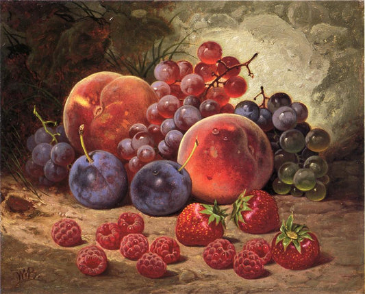 Fruits of Summer, vintage artwork by William Mason Brown, 12x8" (A4) Poster