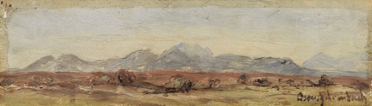 Landscape Study, vintage artwork by Oswald Achenbach, 12x8" (A4) Poster