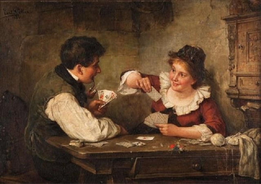 A Quiet Games, vintage artwork by Carl Böker, 12x8" (A4) Poster