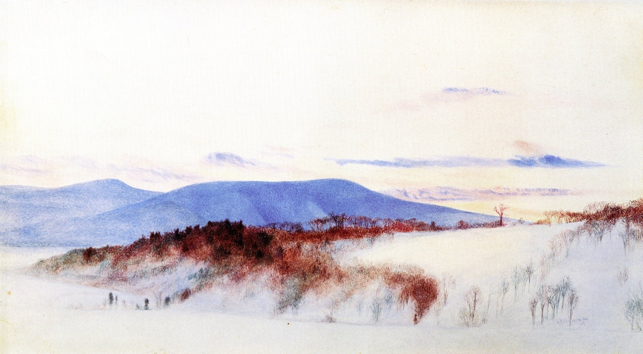 Mount Everett in Snow, vintage artwork by Henry Roderick Newman, 12x8" (A4) Poster