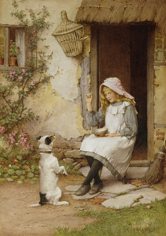 A mute appeal, vintage artwork by Charles Edward Wilson, 12x8" (A4) Poster