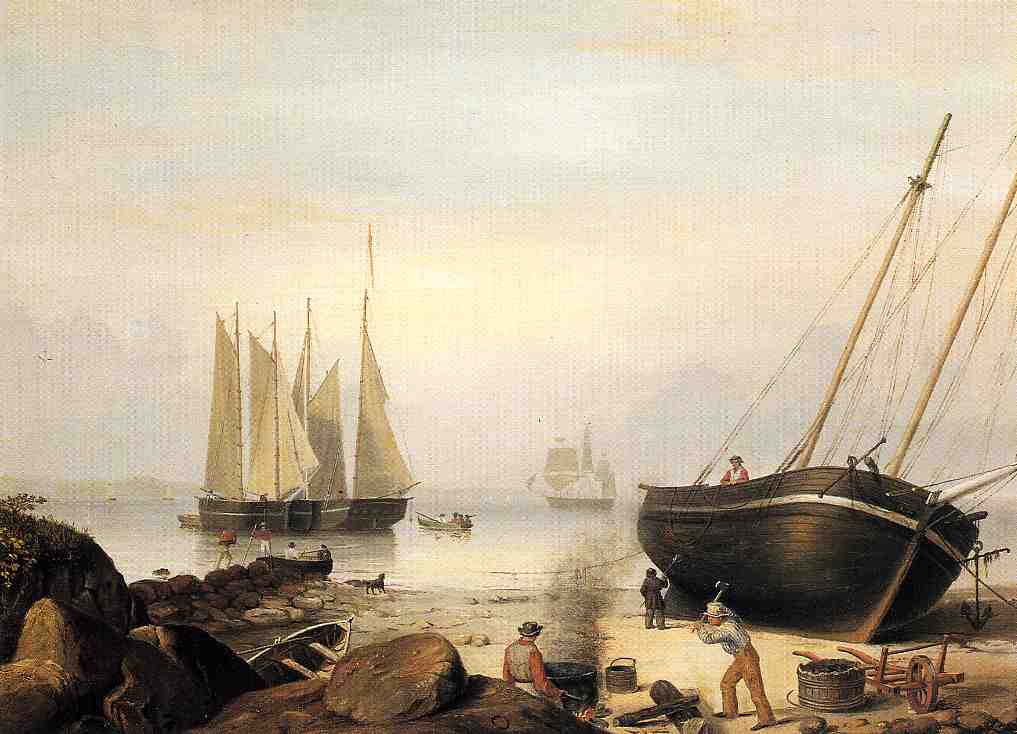 Beached for Repairs, vintage artwork by Fitz Henry Lane, A3 (16x12") Poster Print