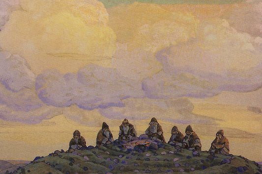 The Great Sacrifice, vintage artwork by Nicholas Roerich, 12x8" (A4) Poster