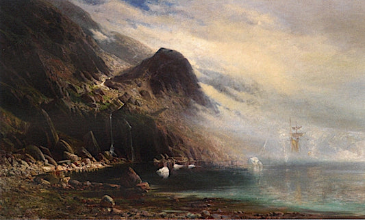 A Ship in the Fog, vintage artwork by Carl Philip Weber, 12x8" (A4) Poster