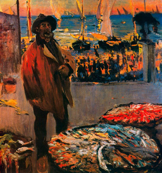 Cantador de peix, vintage artwork by Joaquin Mir  Trinxet, 12x8" (A4) Poster