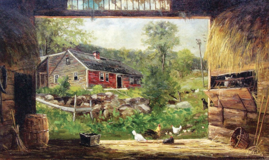 Old Barn in Jackson, NH, vintage artwork by Frank Henry Shapleigh, 12x8" (A4) Poster