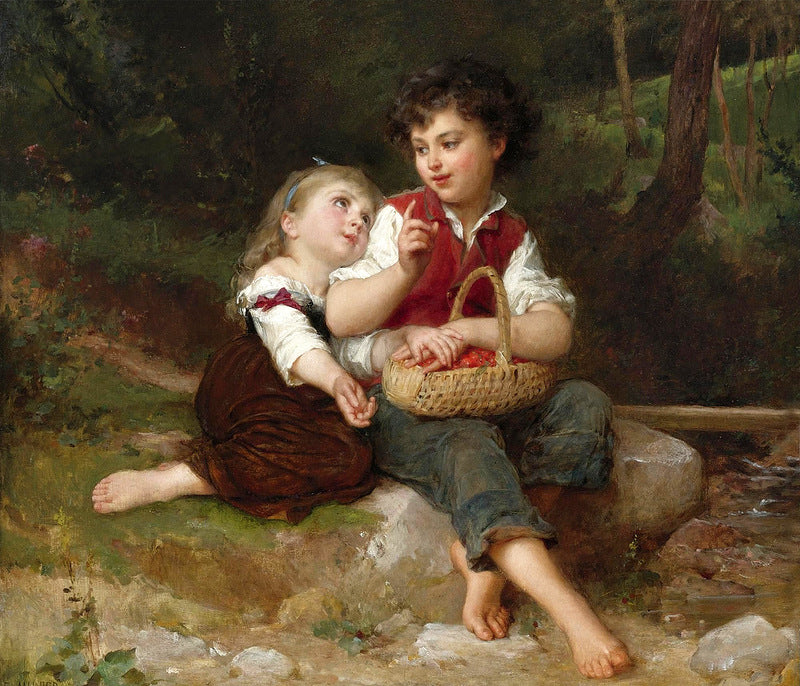 One More Please, vintage artwork by Émile Munier, 12x8" (A4) Poster