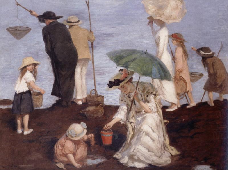 Shrimp Fishers at Saint Georges by Rupert Bunny,A3(16x12")Poster