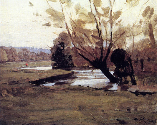 Willows by  a River, vintage artwork by Harold Gilman, 12x8" (A4) Poster