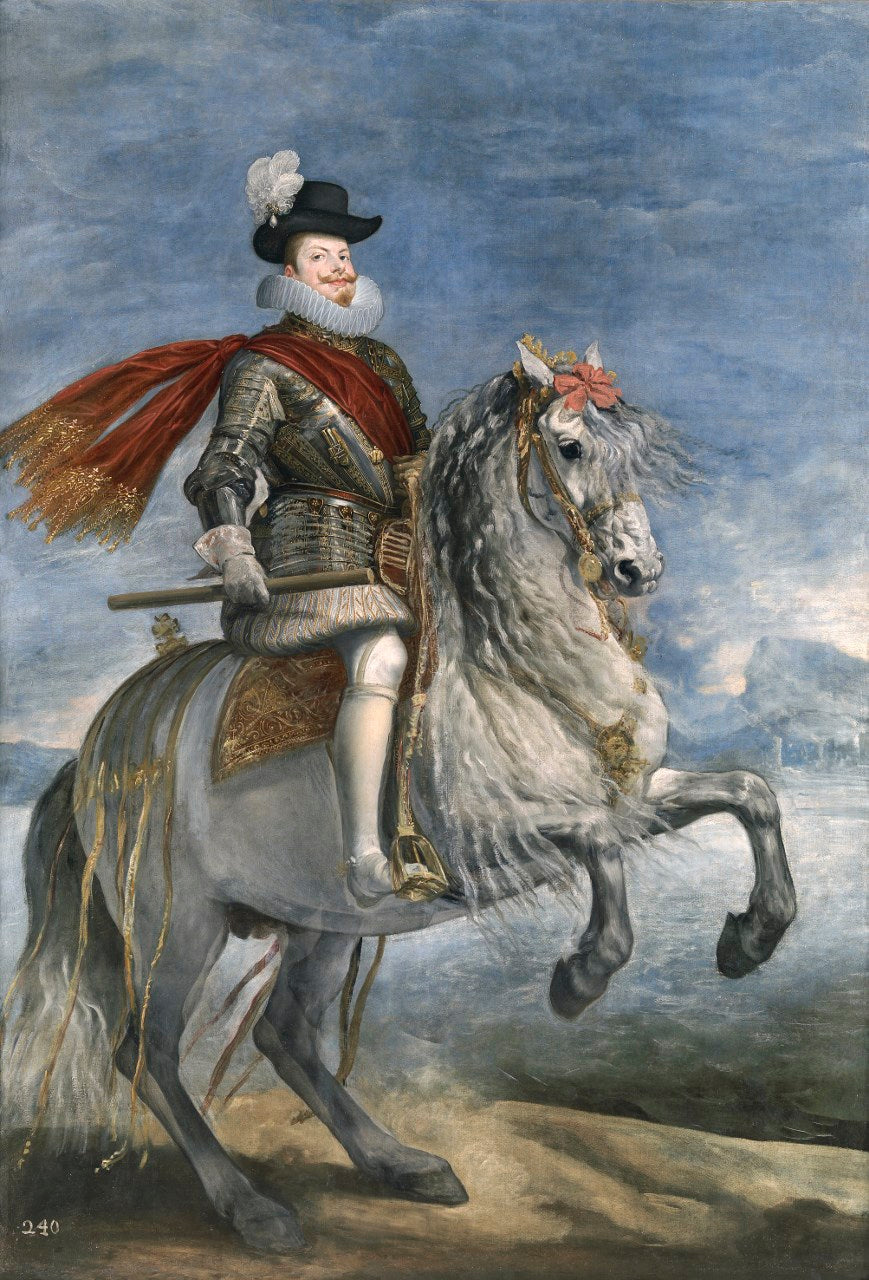 Felipe III on Horseback, vintage artwork by Diego Velázquez, 12x8" (A4) Poster