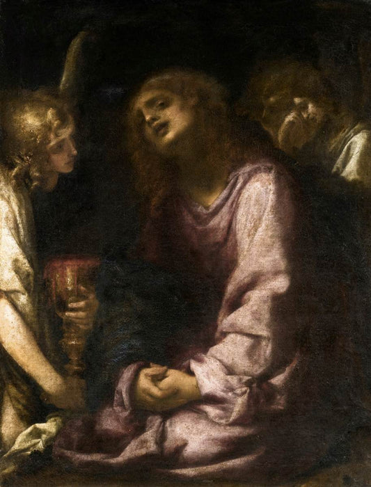 Christ Supported by  Two Angels, vintage artwork by Cecco Bravo, 12x8" (A4) Poster