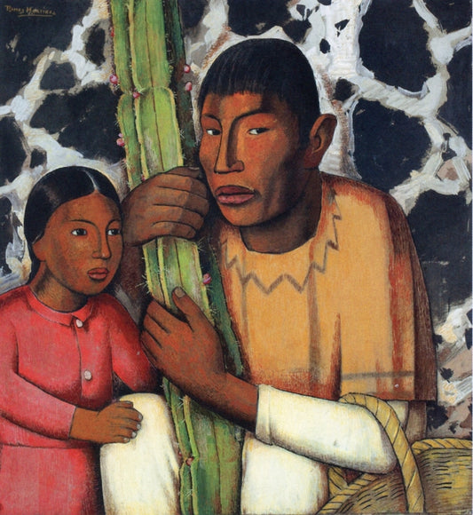 Indio del Cactus, vintage artwork by Alfredo Ramos Martinez, 12x8" (A4) Poster