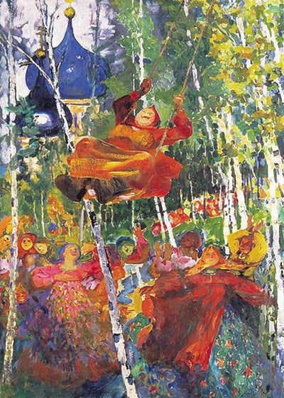 Woman on the Swing by Filipp Andreevich Maliavin,A3(16x12")Poster