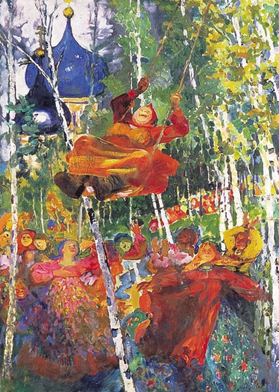 Woman on the Swing by Filipp Andreevich Maliavin,A3(16x12