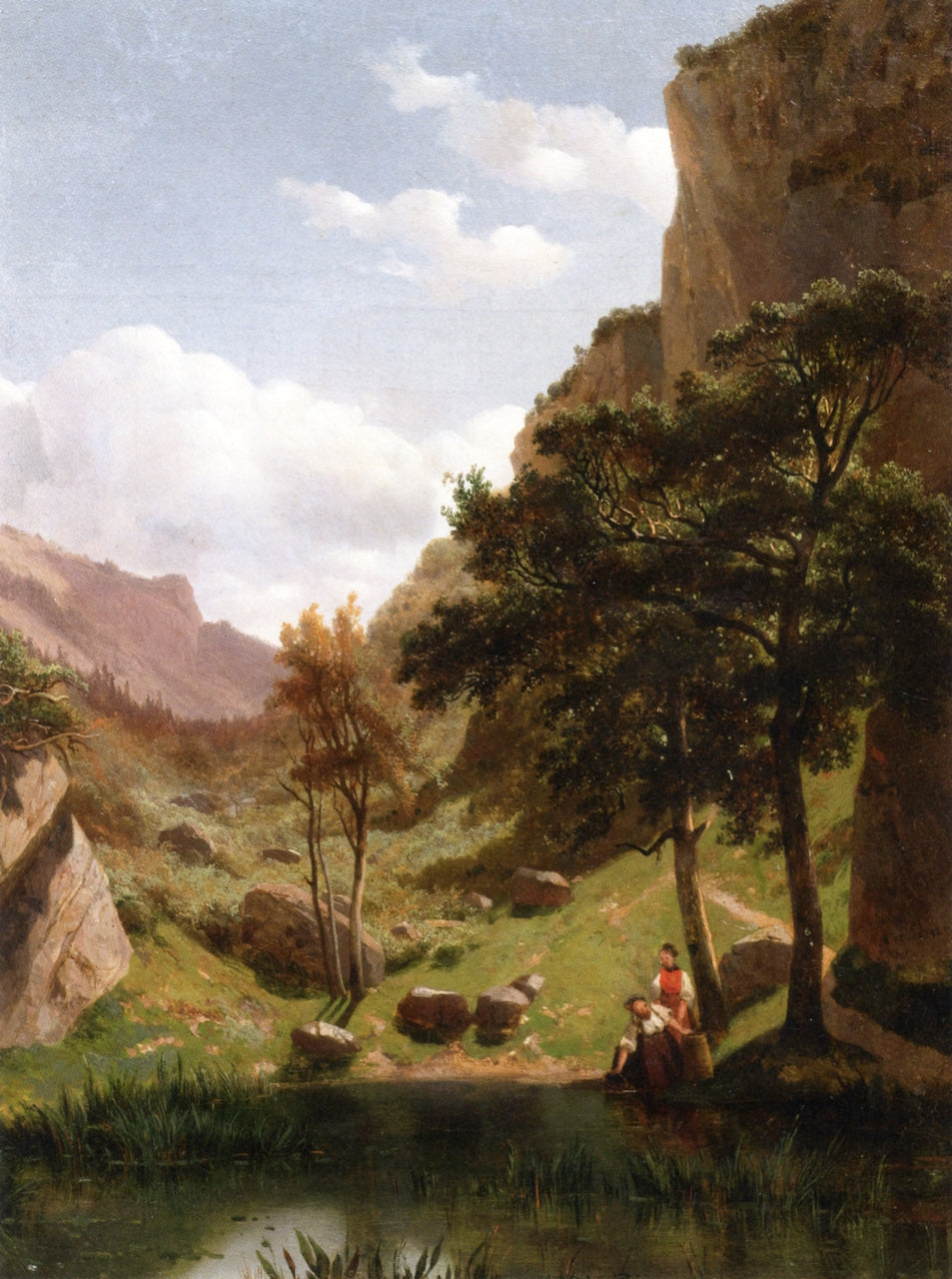 Valley in the Mountains, vintage artwork by Alexandre Calame, A3 (16x12") Poster Print