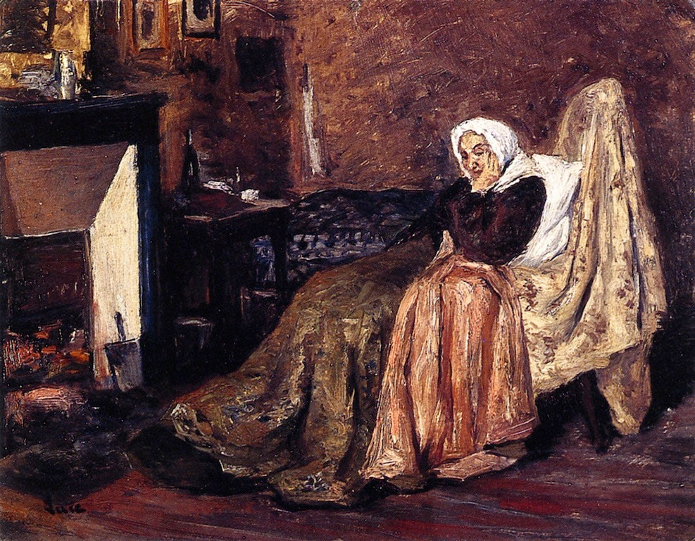 The Aunt, vintage artwork by Maximilien Luce, 12x8" (A4) Poster