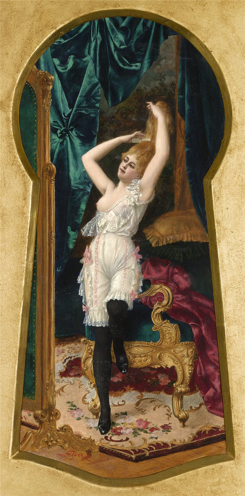 Through The Keyhole, vintage artwork by Moritz Stifter, 12x8" (A4) Poster