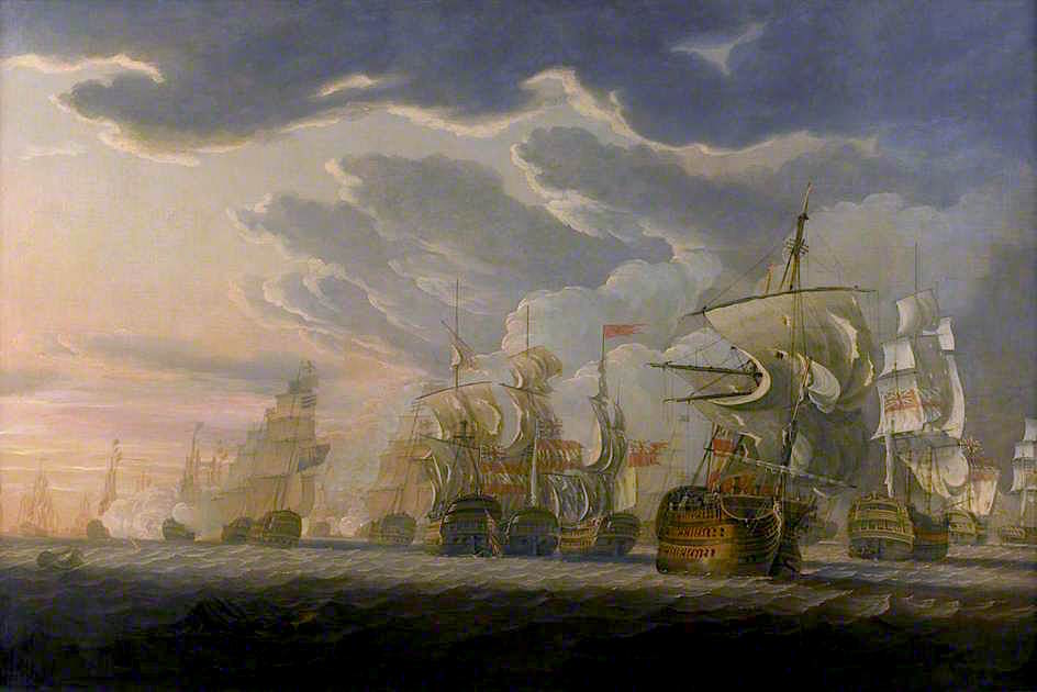 The Battle of Cape St Vincent, 14 February 1797, vintage artwork by Robert Cleveley, 12x8" (A4) Poster