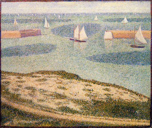 Port-en-Bessin, Entrance to the Outer Harbor, vintage artwork by Georges Seurat, 12x8" (A4) Poster