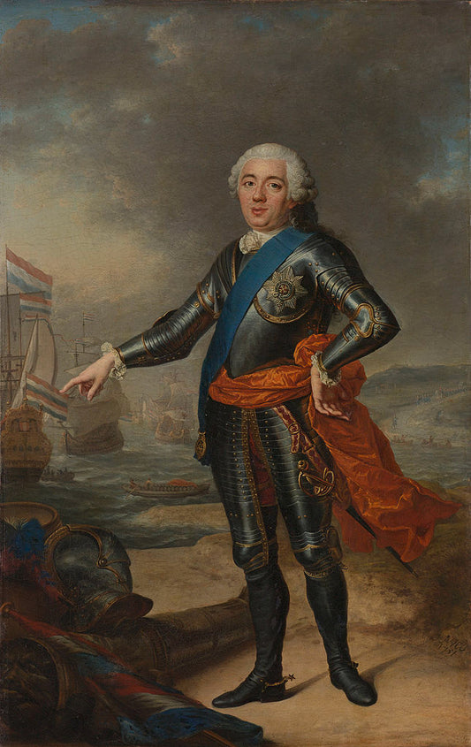 Portrait of William IV (1711–1751), Prince of Orange, vintage artwork by Jacques-Andre-Joseph Aved, 12x8" (A4) Poster