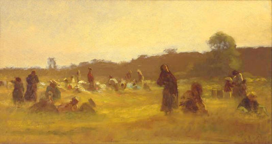 The Cranberry Pickers (A Study), vintage artwork by Eastman Johnson, 12x8" (A4) Poster
