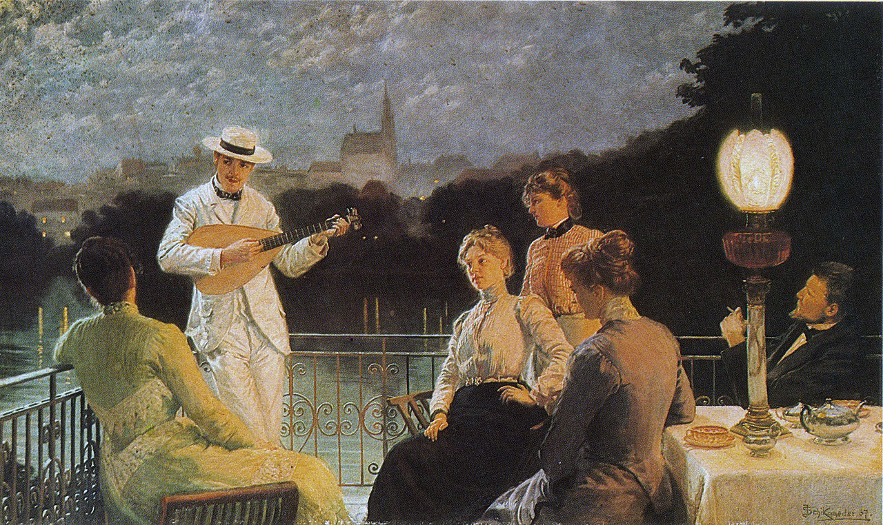 Company on the Terrace by Jakub Schikaneder,A3(16x12")Poster