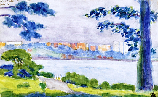 Fort Lee, vintage artwork by Oscar Bluemner, 12x8" (A4) Poster