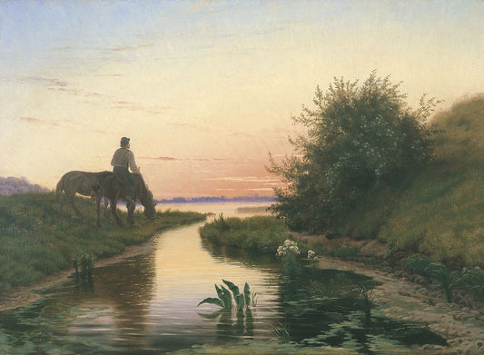 Evening Atmosphere, vintage artwork by Vilhelm Kyhn, A3 (16x12") Poster Print