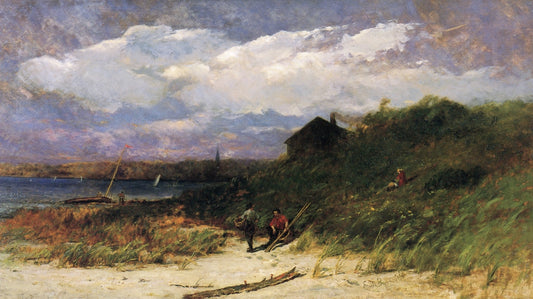 Sabin Point, Narransett Bay, vintage artwork by Edward Mitchell Bannister, 12x8" (A4) Poster