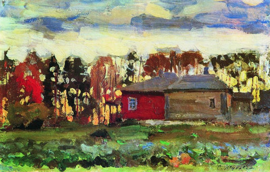 Evening in Autumn (study), vintage artwork by Stanislav Zhukovsky, 12x8" (A4) Poster