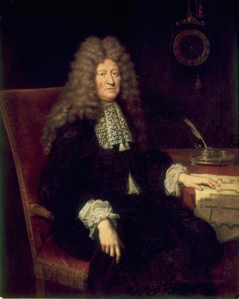 Portrait of Edouard Colbert, marquis de Villacerf, vintage artwork by Pierre Mignard, 12x8" (A4) Poster